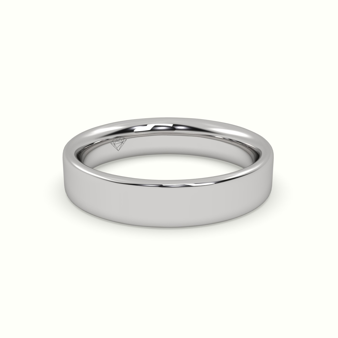 18k white gold time honoured heavy weight  flat d court women's wedding band Photos & images