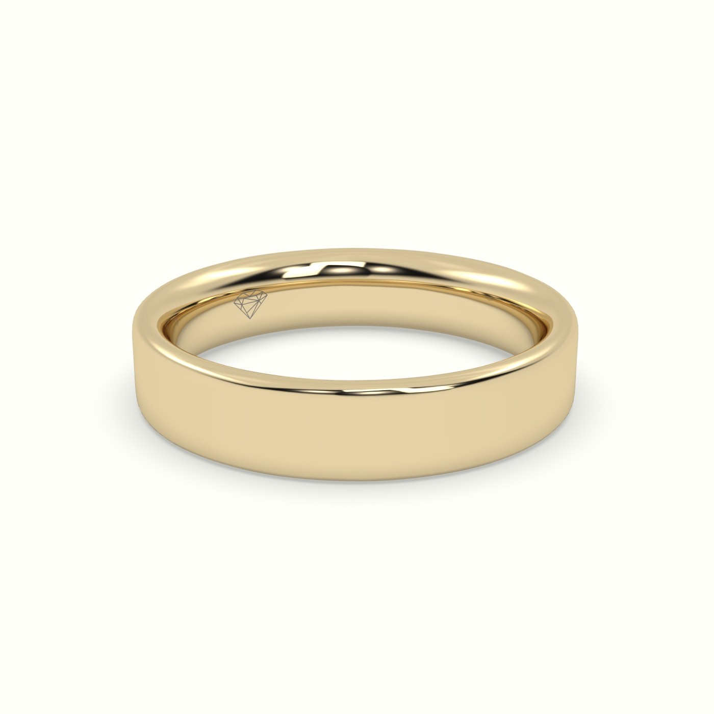 18k yellow gold time honoured heavy weight  flat d court women's wedding band Photos & images