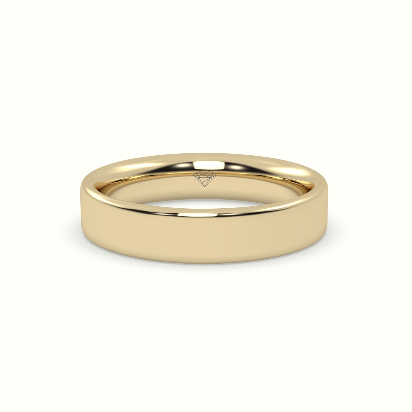 18k yellow gold time honoured heavy weight  flat d court women's wedding band