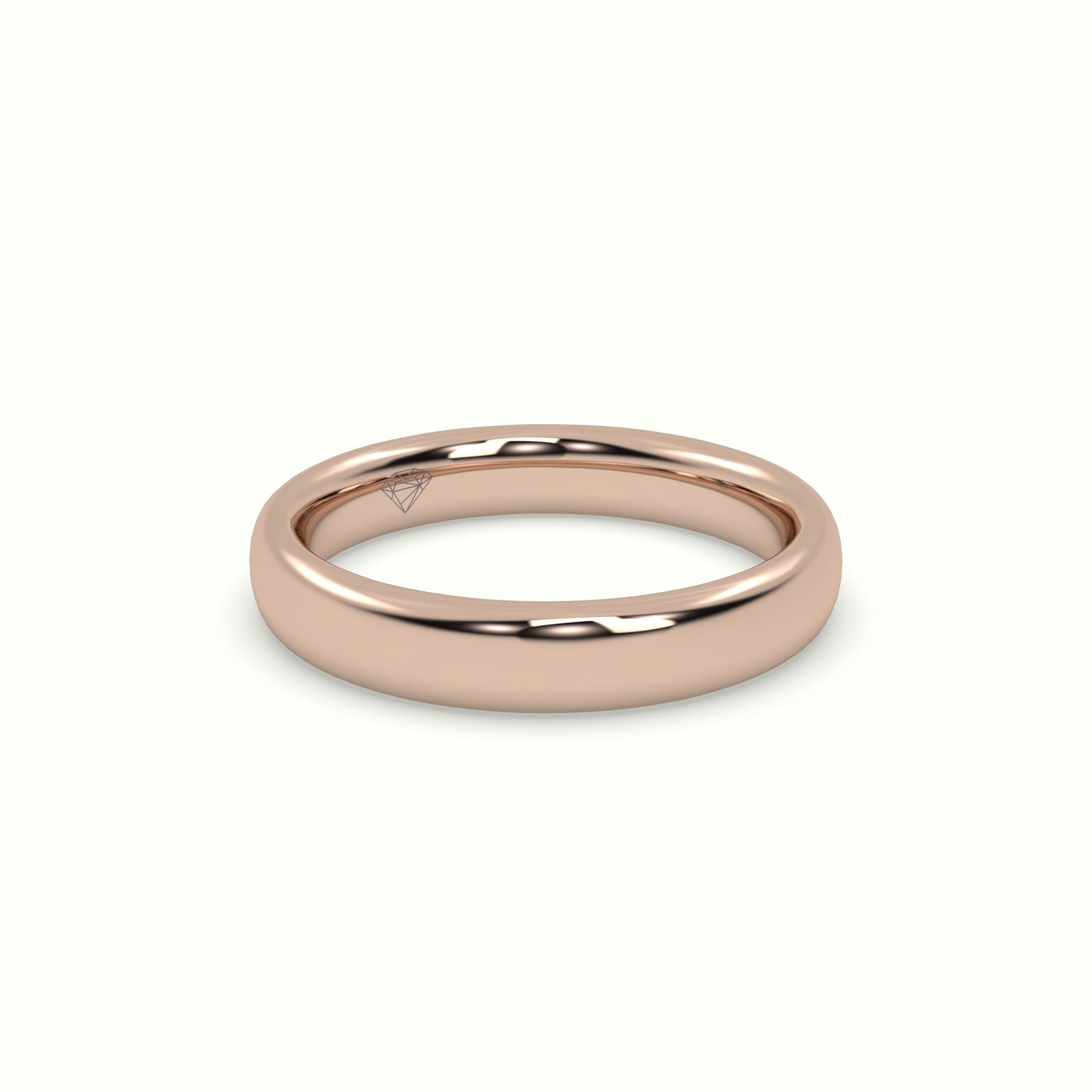 18k rose gold chunky profile carved classic "her" wedding band Photos & images