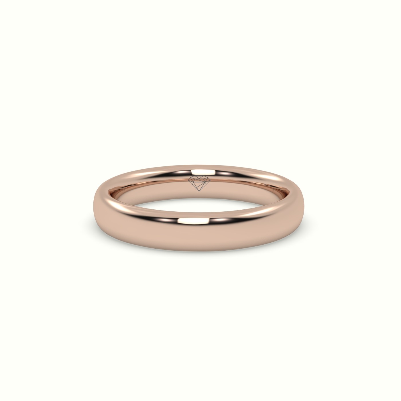 18k rose gold chunky profile carved classic "her" wedding band