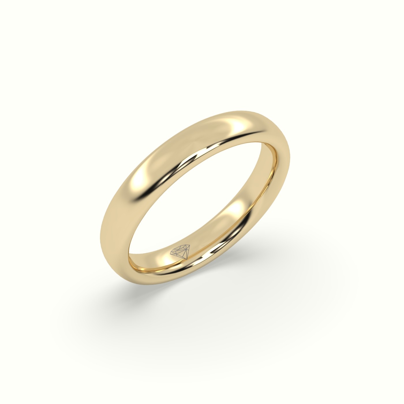 18k yellow gold time honoured heavy weight  flat d court women's wedding band Photos & images