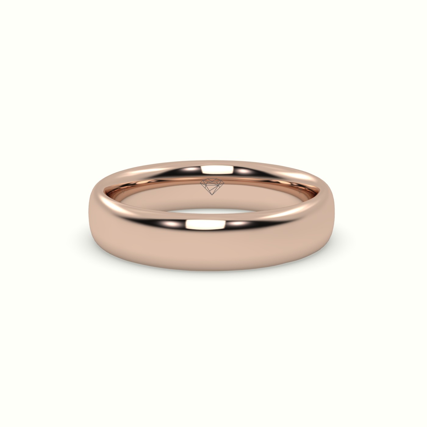 18k rose gold classic wedding band.