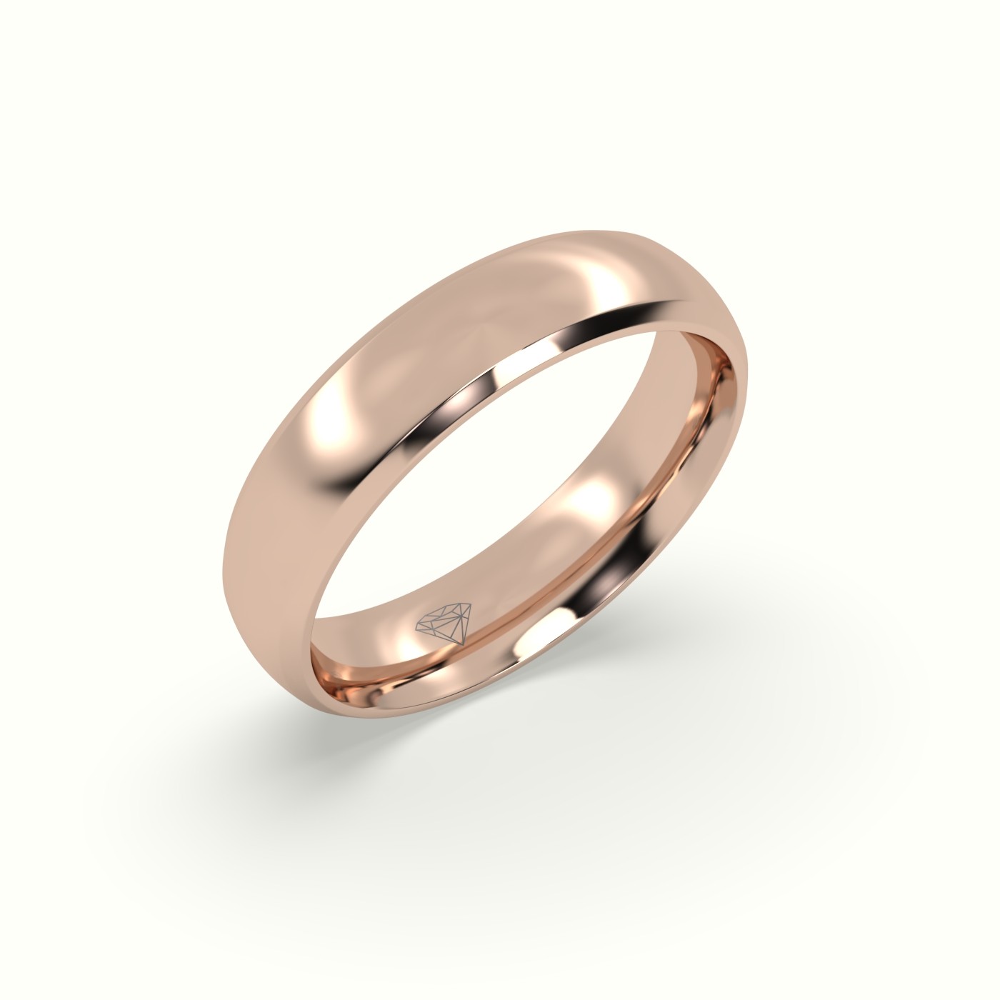 18k rose gold modern court wedding band Photos & images