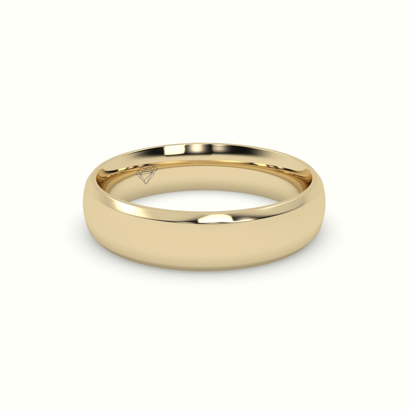 18k yellow gold modern court wedding band Photos & images
