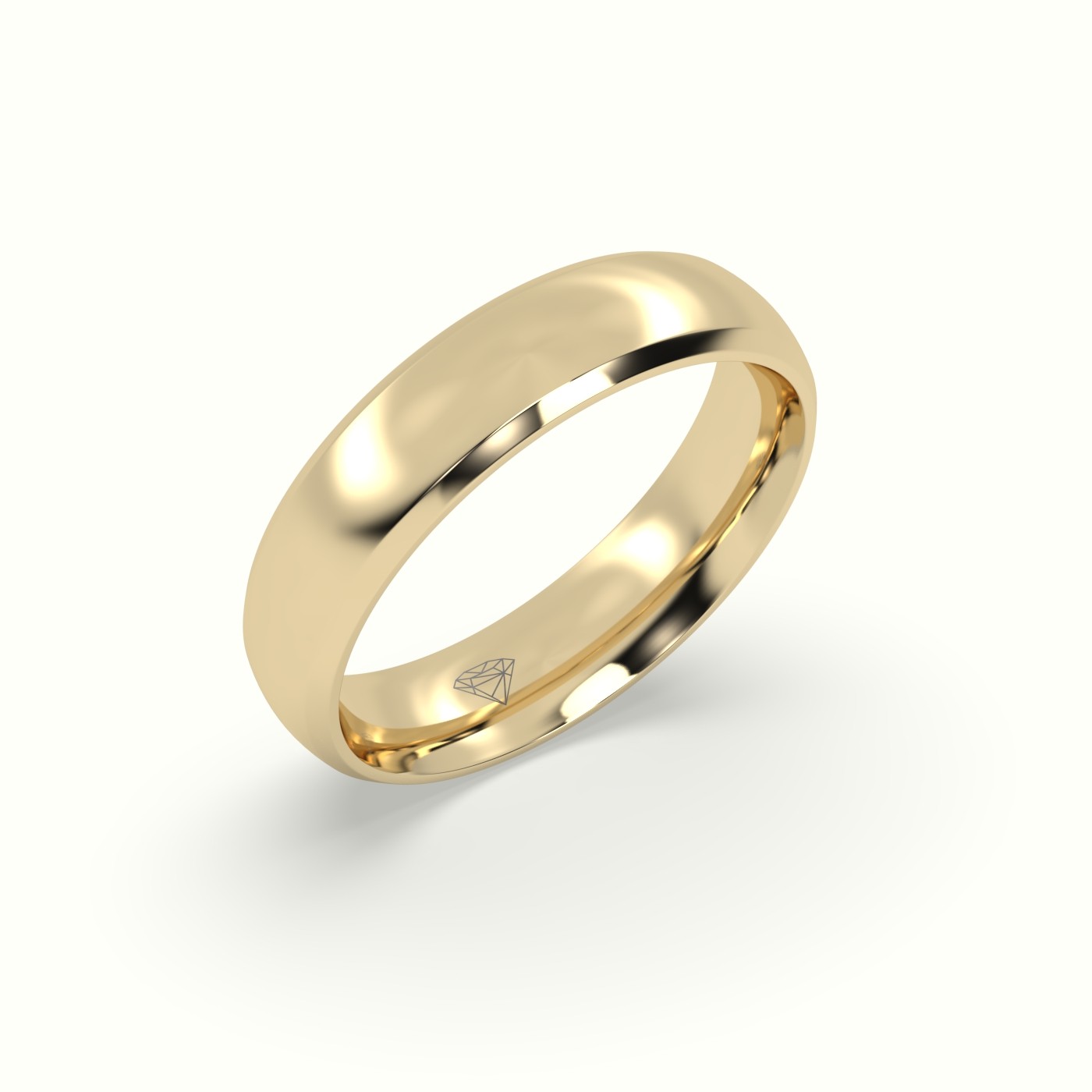 18k yellow gold modern court wedding band Photos & images