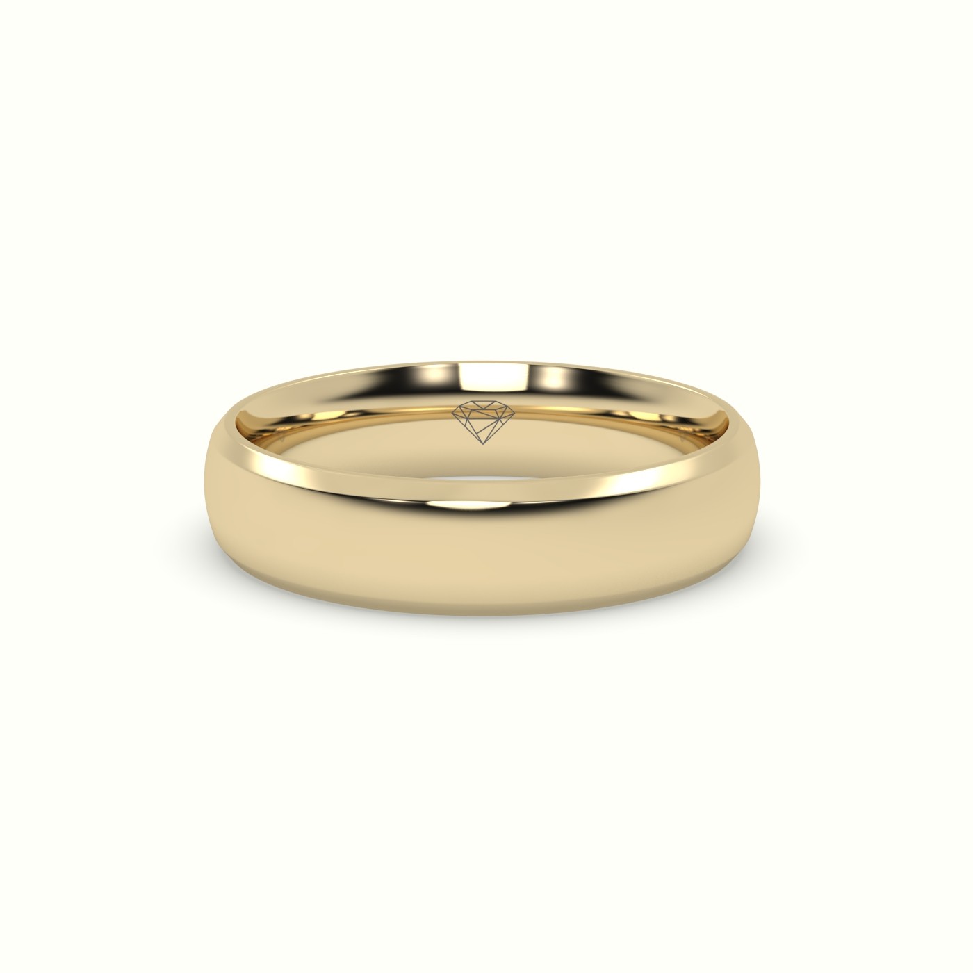 18k yellow gold modern court wedding band