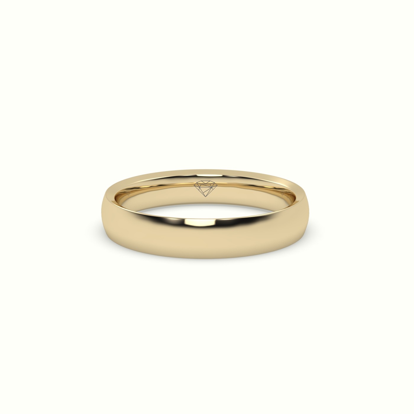 18k yellow gold concave women's wedding rings