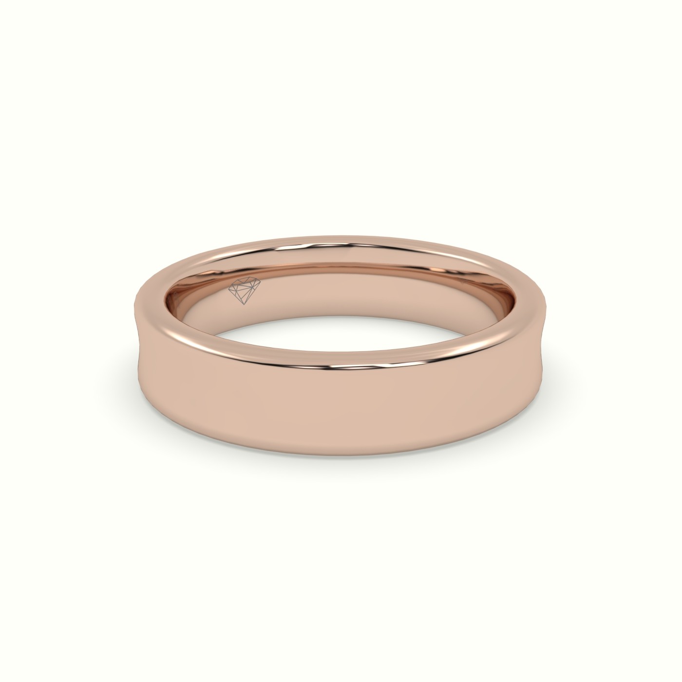 18k rose gold d shape court profile women's wedding band Photos & images