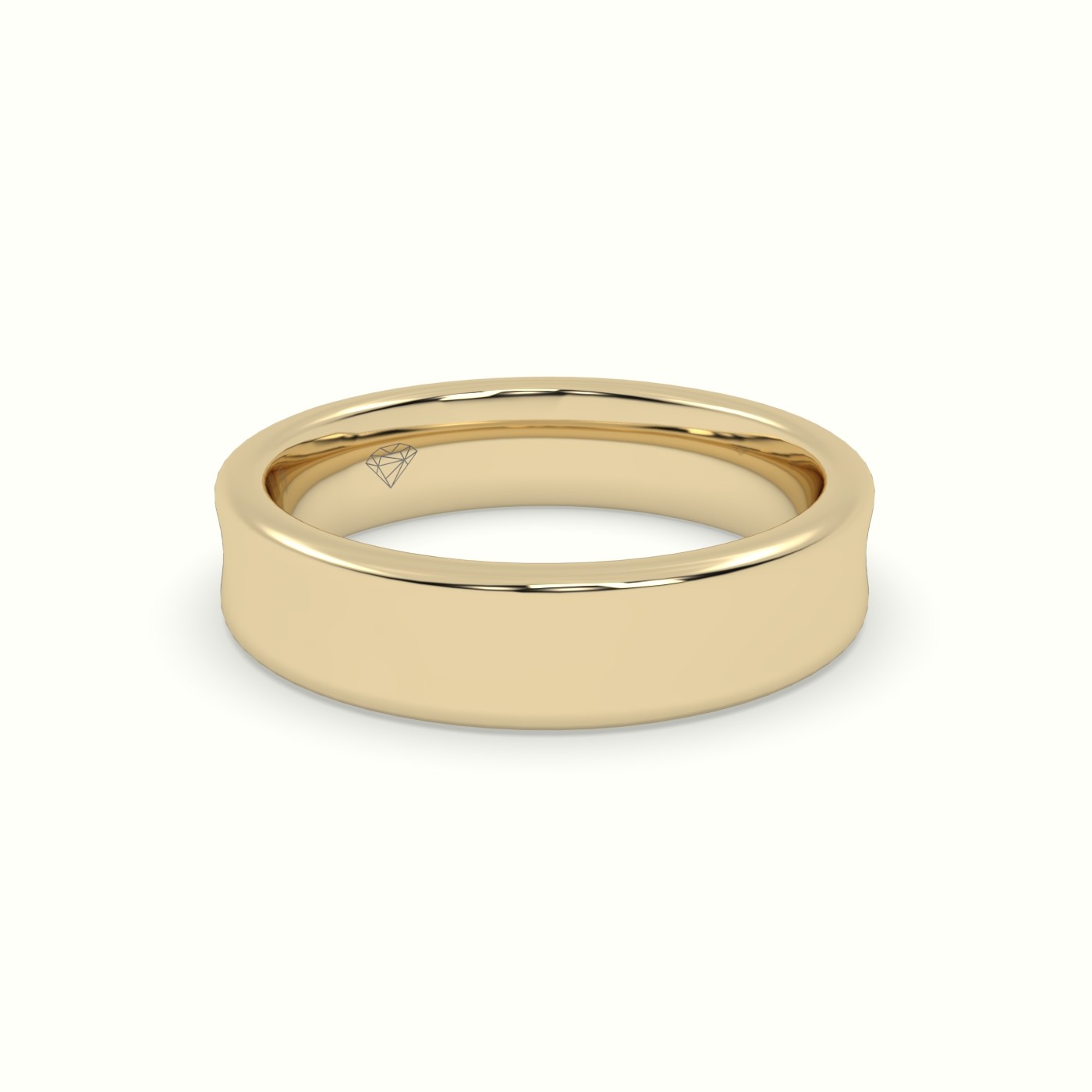 18k yellow gold d shape court profile women's wedding band Photos & images