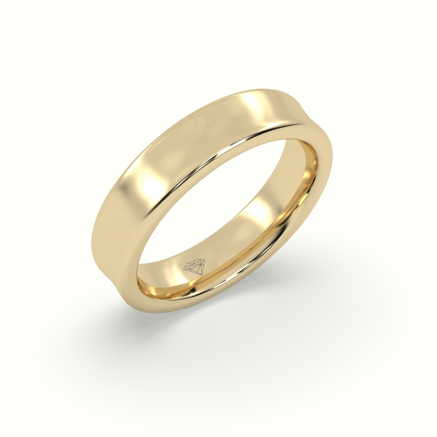 18k yellow gold d shape court profile women's wedding band Photos & images
