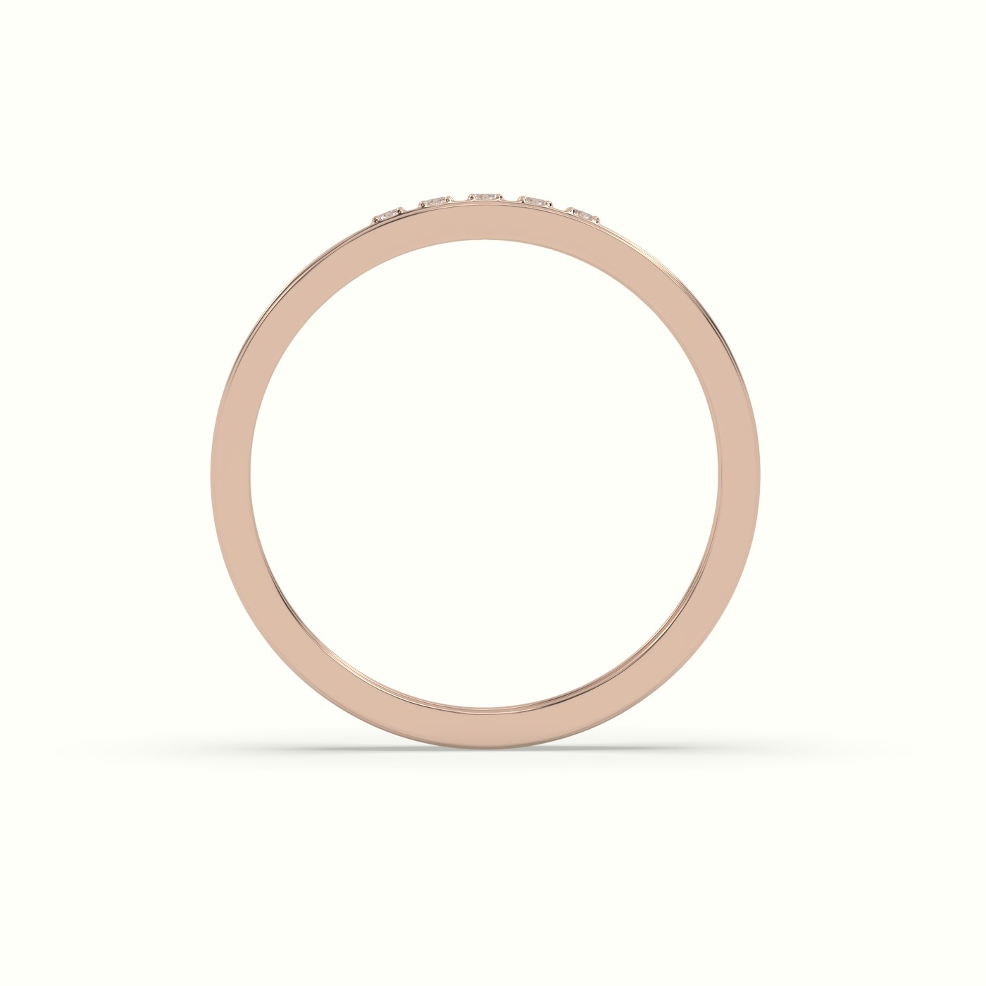18k rose gold single stone diamond wedding band Photos & images