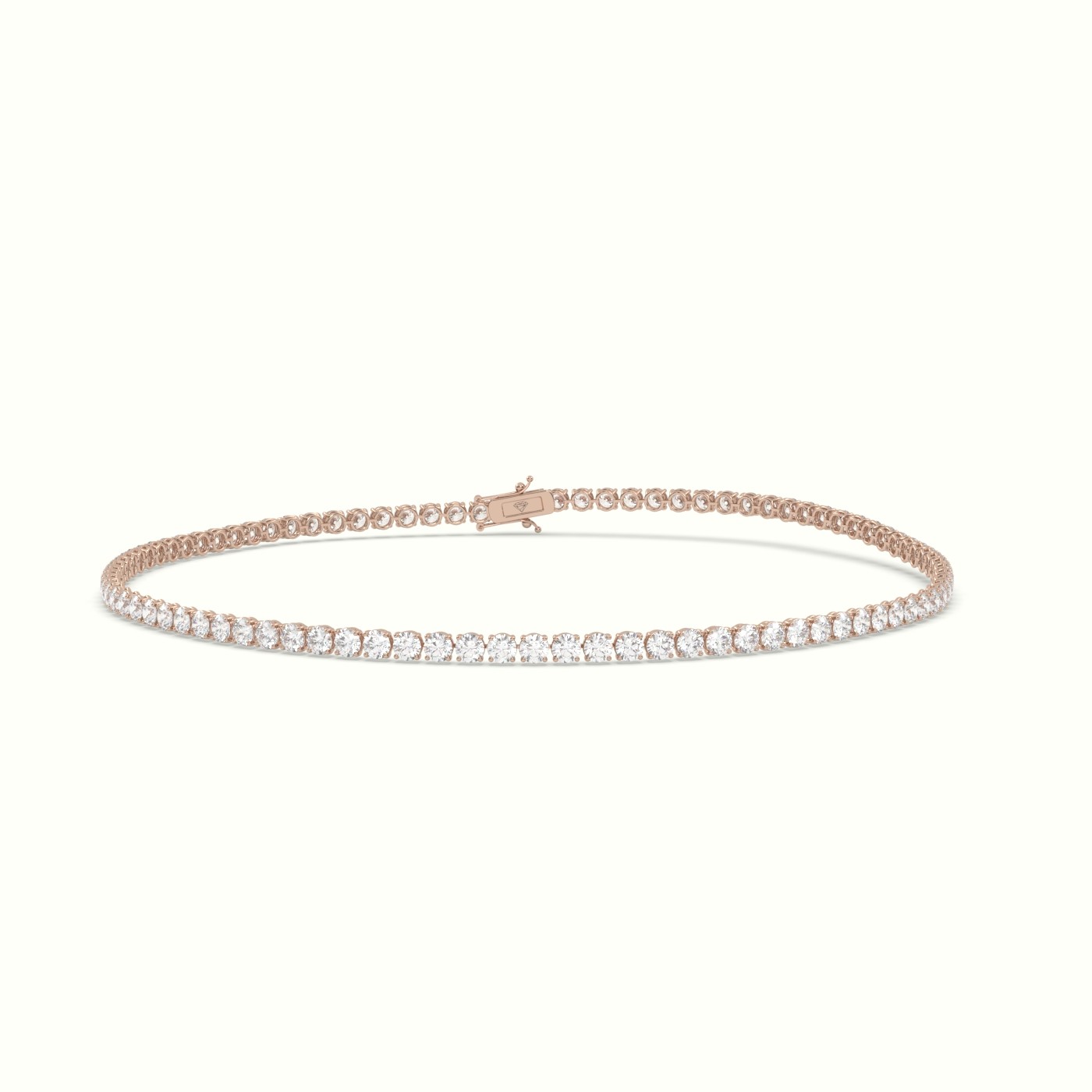 18k rose gold  tennis bracelet 1.90 carat diamonds
