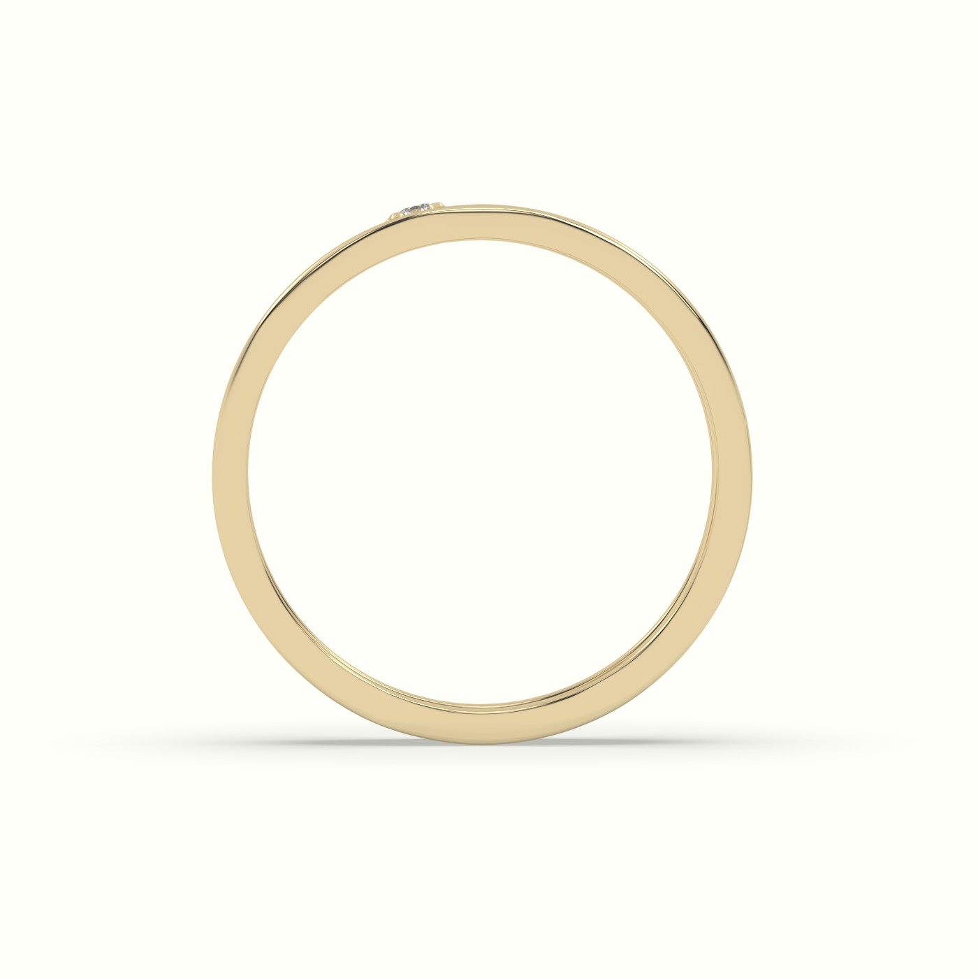 18k yellow gold single stone diamond wedding band Photos & images