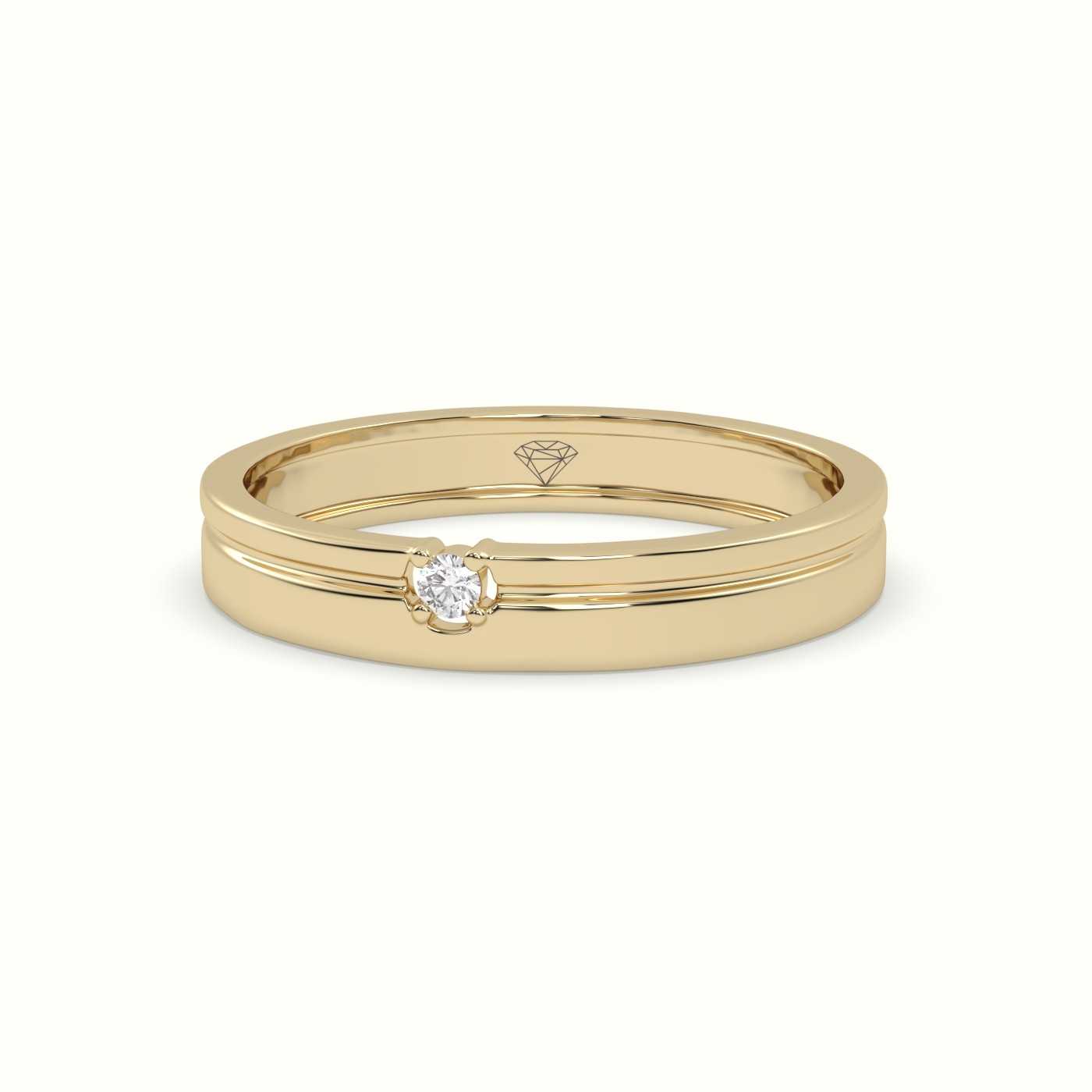 Buy quality 916 Gold Single Stone Couple Ring PJ-R008 in Ahmedabad