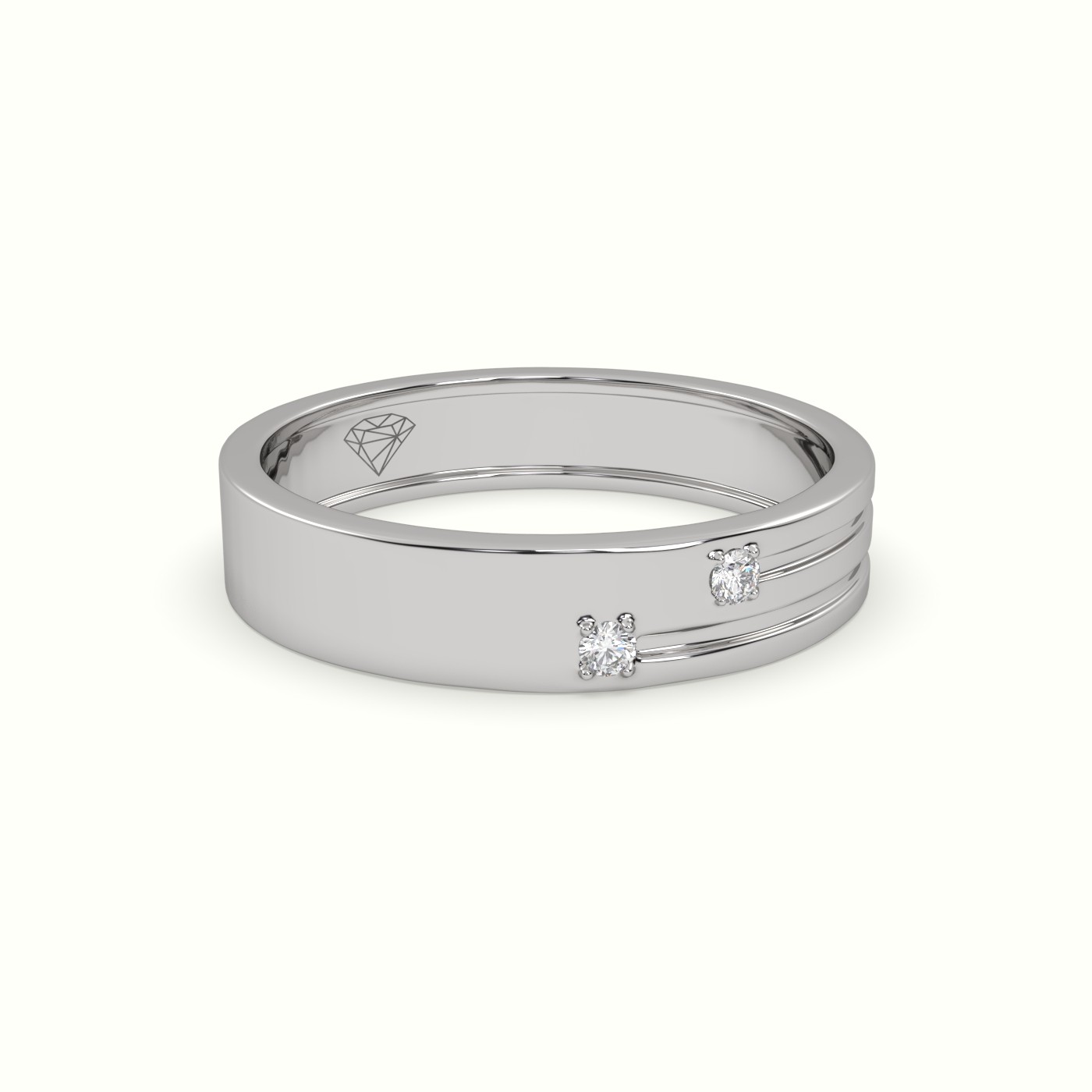 18k white gold stylish diamond wedding band Photos & images