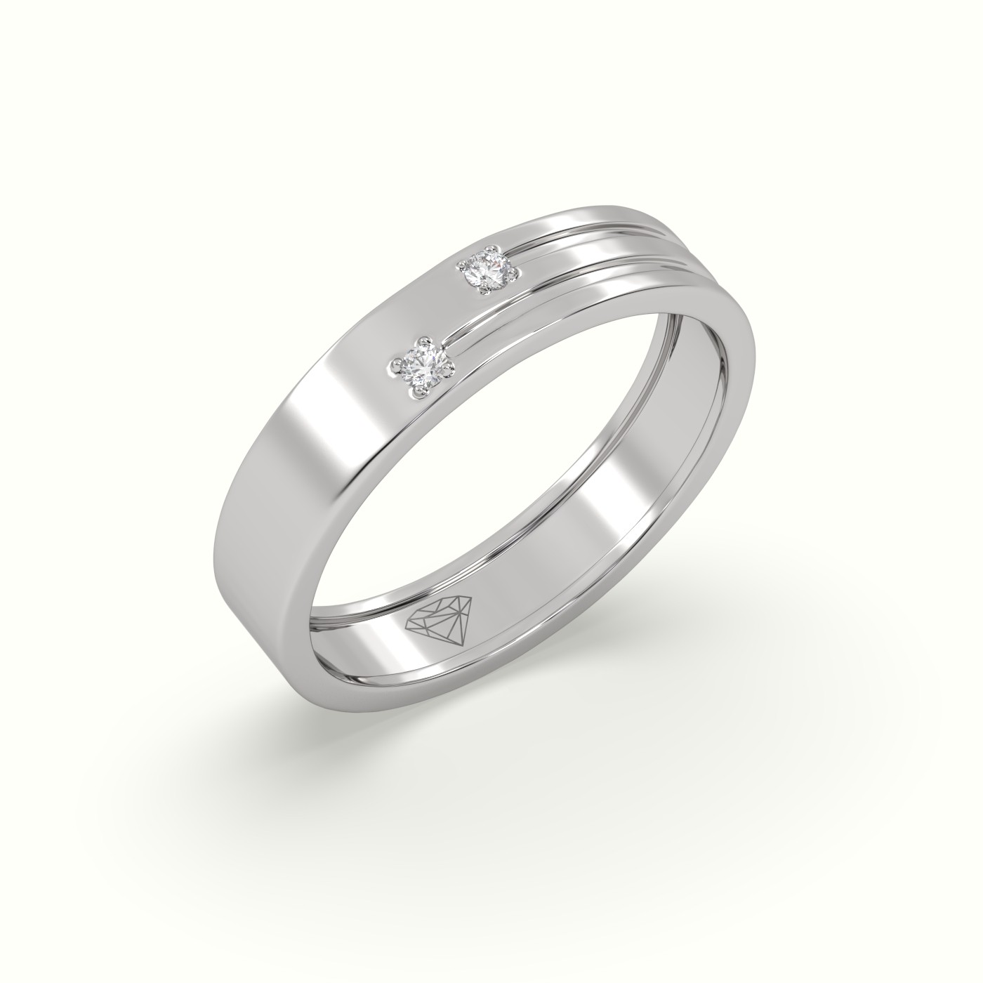 18k white gold stylish diamond wedding band Photos & images