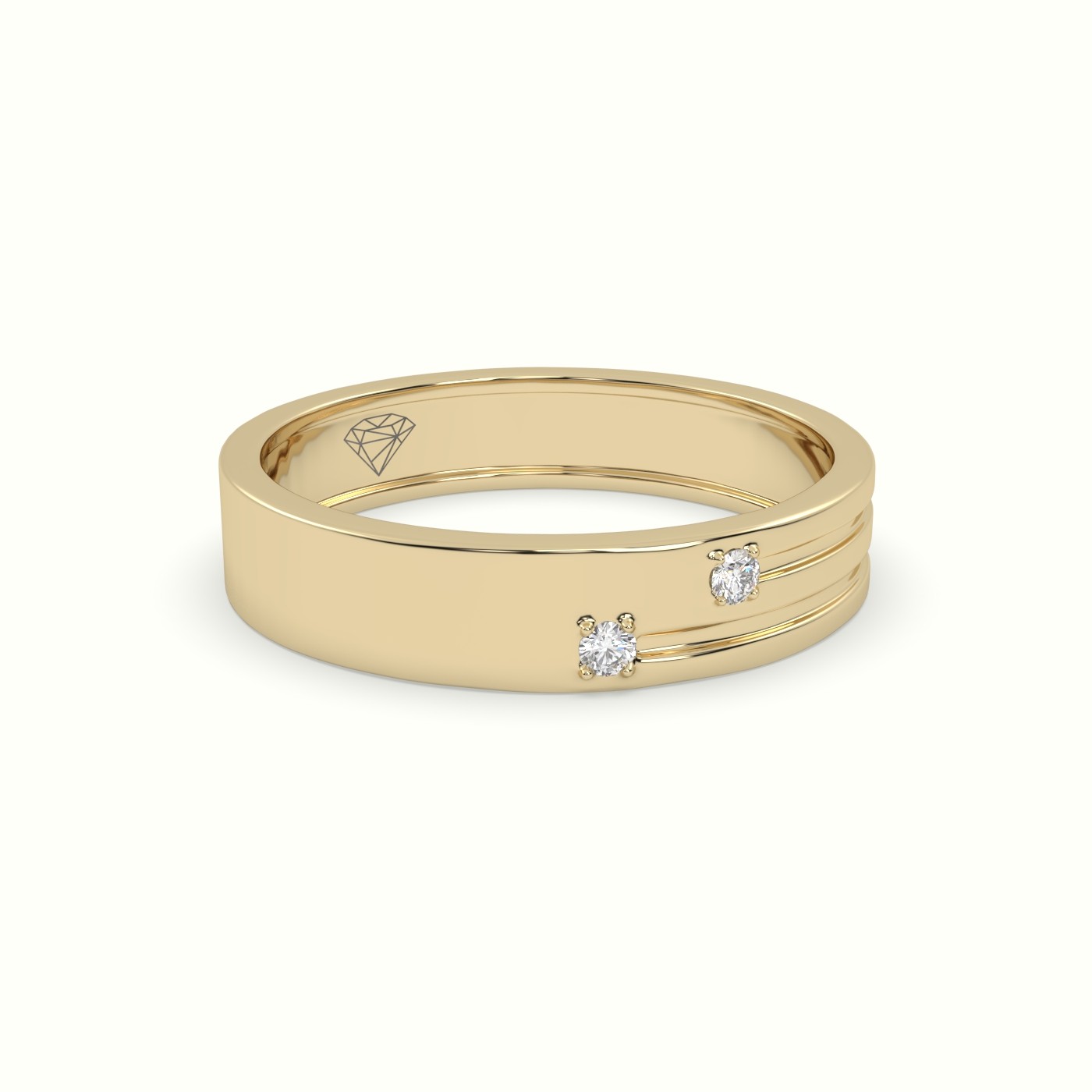 18k yellow gold stylish diamond wedding band Photos & images