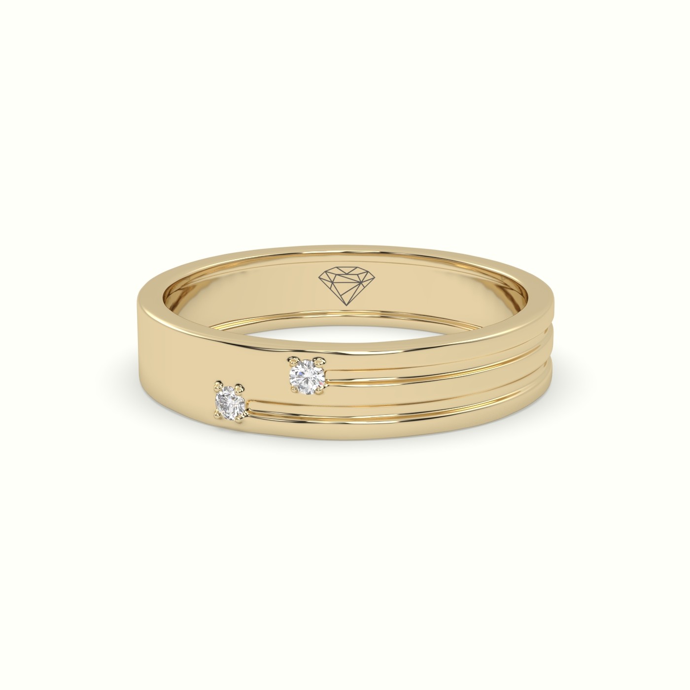 18k yellow gold stylish diamond wedding band