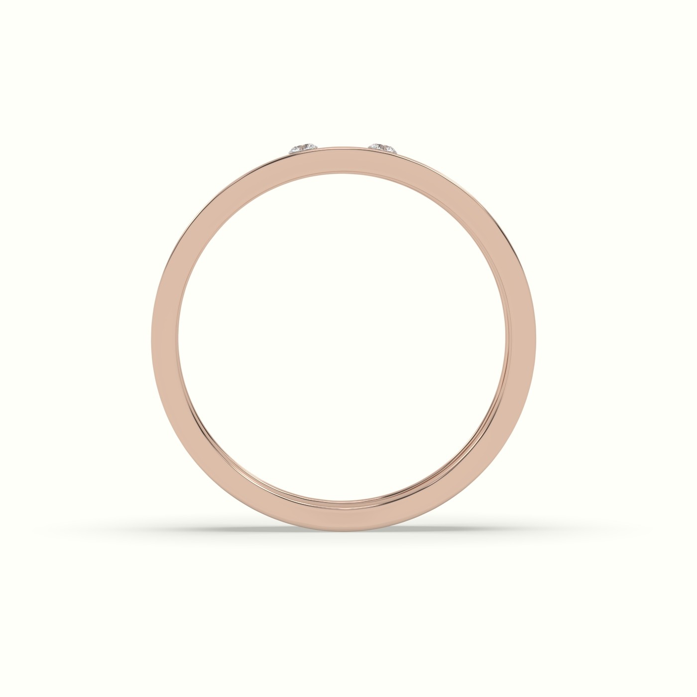 18k rose gold flush set diamond wedding band Photos & images