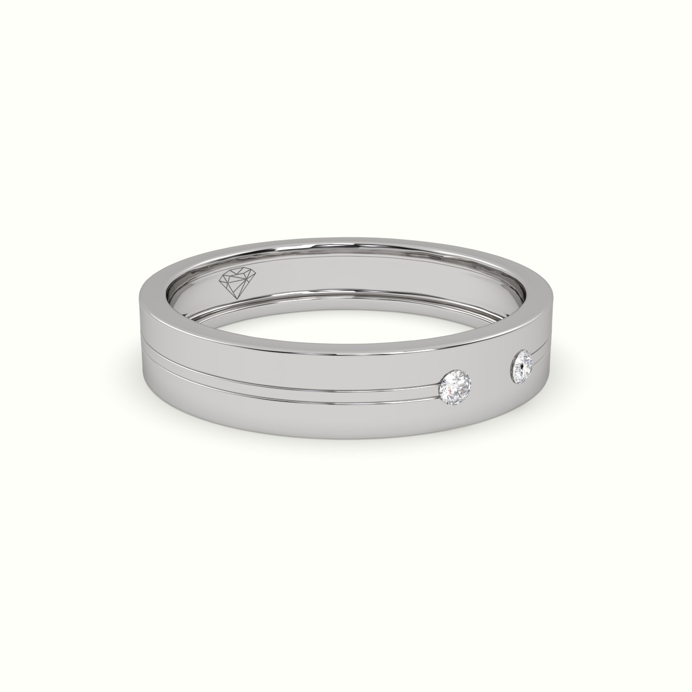 18k white gold flush set diamond wedding band Photos & images