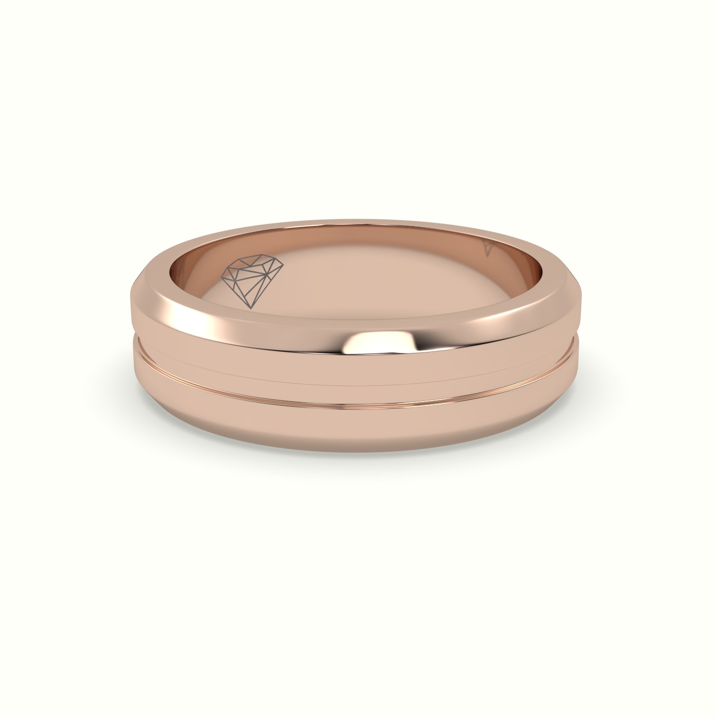18k rose gold dual shiny wedding band Photos & images