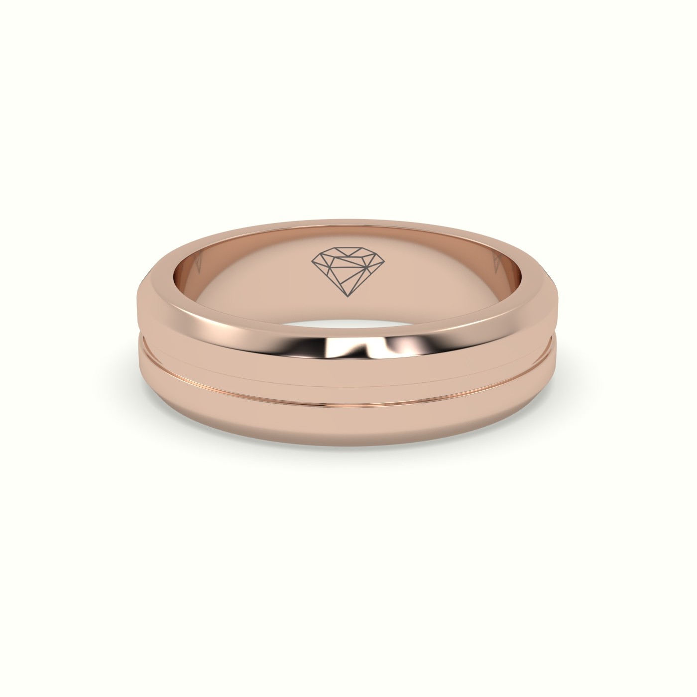 18k rose gold dual shiny wedding band