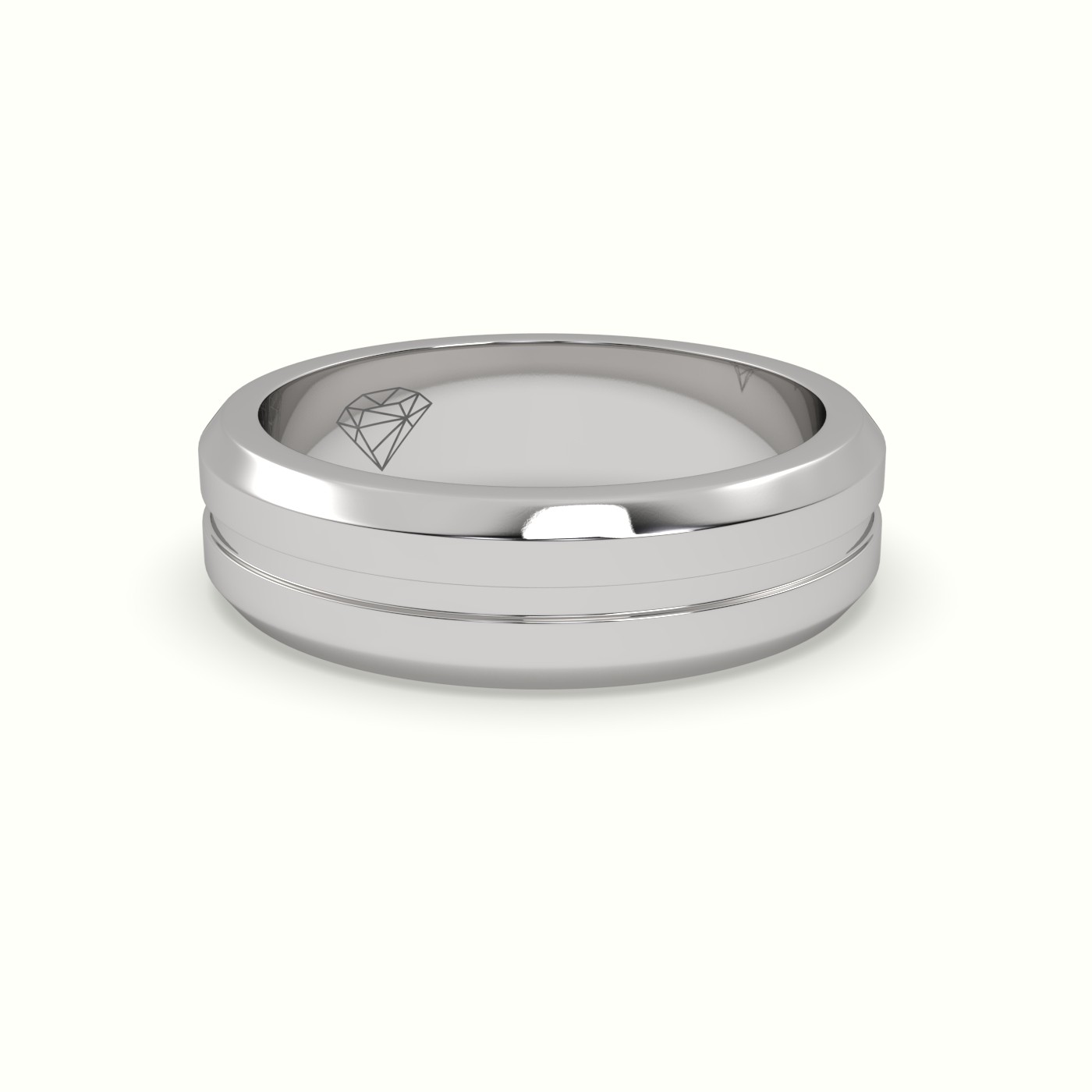 18k white gold dual shiny wedding band Photos & images