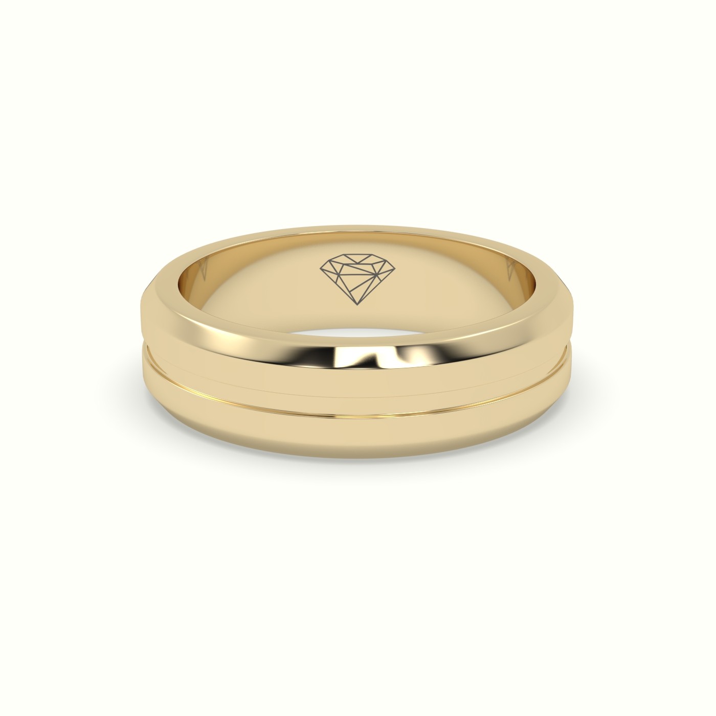 18k yellow gold dual shiny wedding band