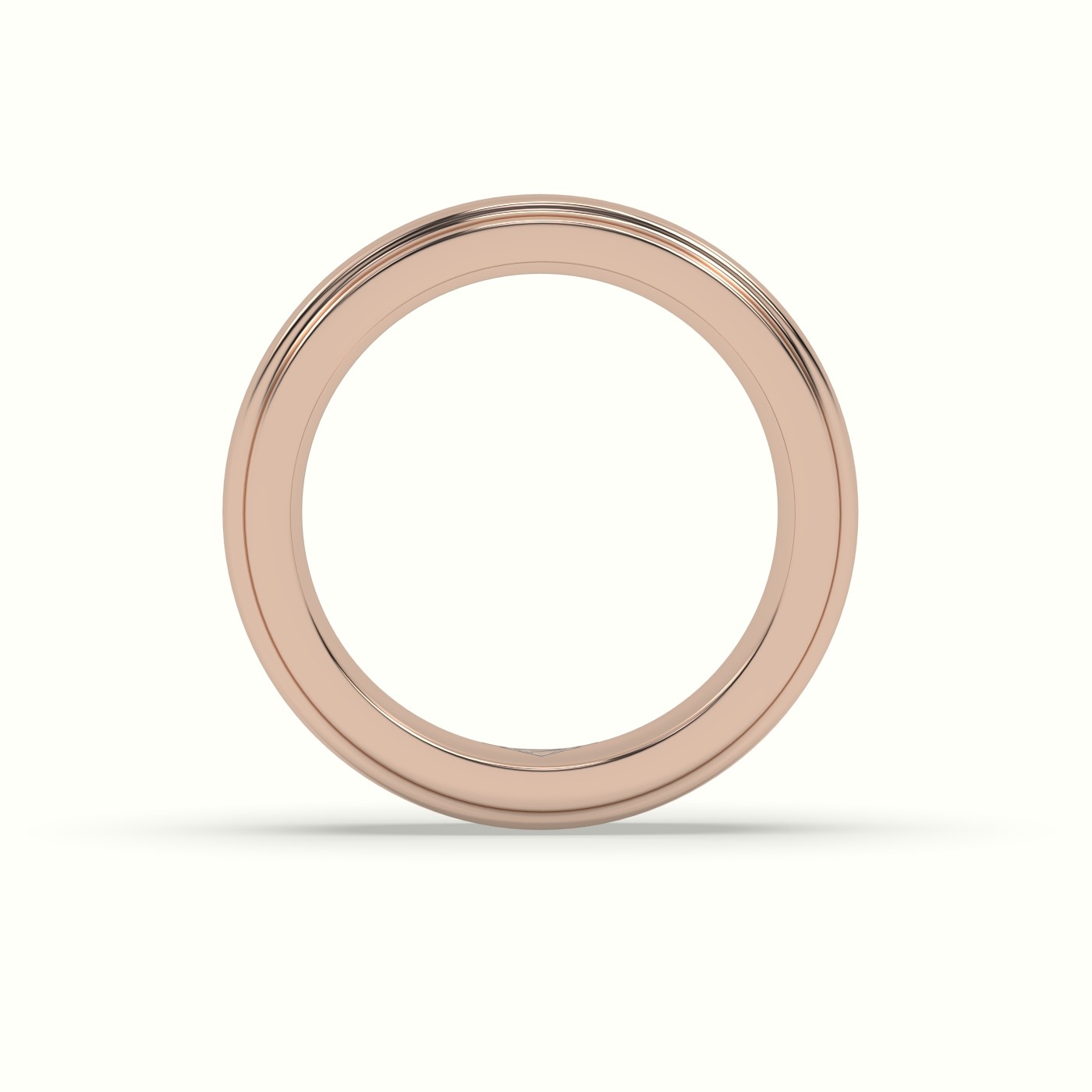 18k rose gold triple step edge wedding band Photos & images