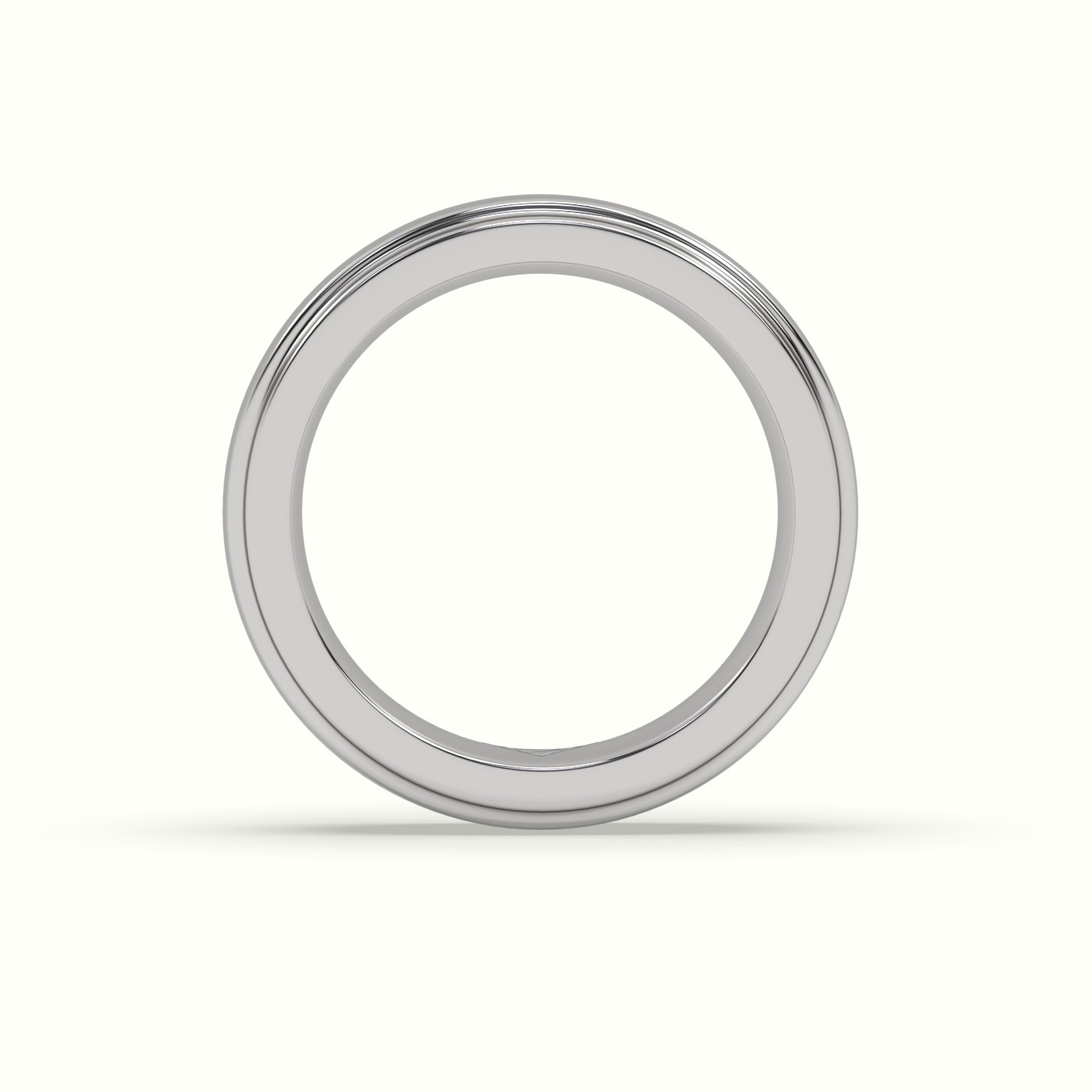 18k white gold triple step edge wedding band Photos & images