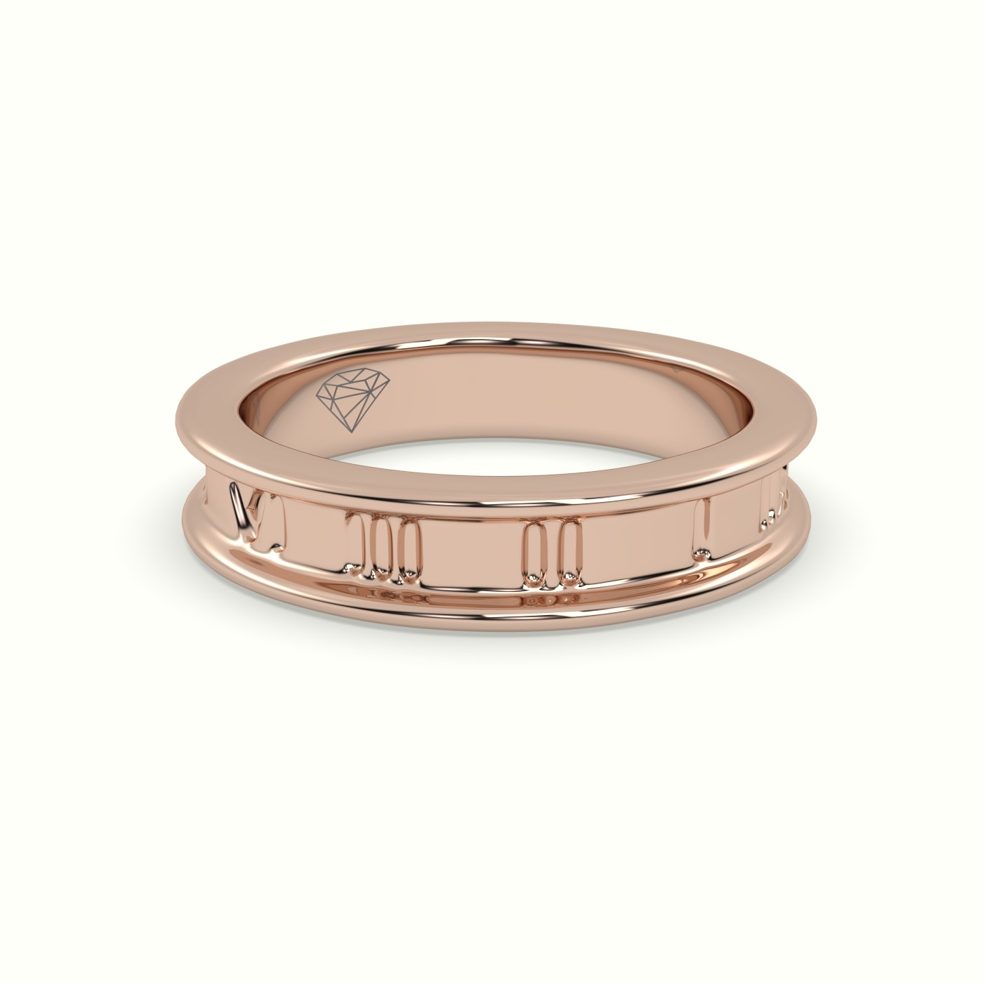 18k rose gold stylish roman wedding band Photos & images