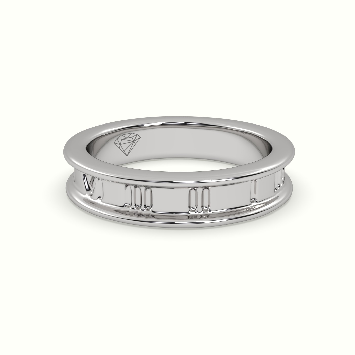 18k white gold stylish roman wedding band Photos & images