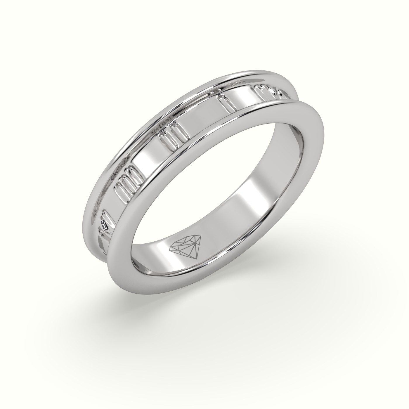 18k white gold stylish roman wedding band Photos & images