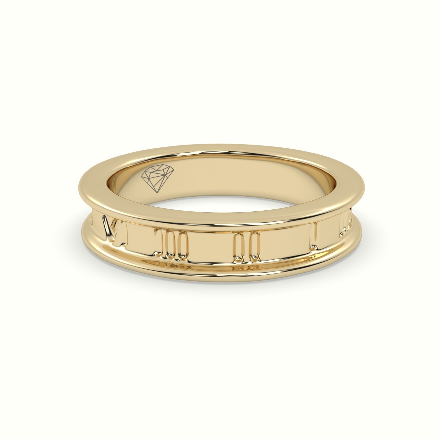 18k yellow gold stylish roman wedding band Photos & images