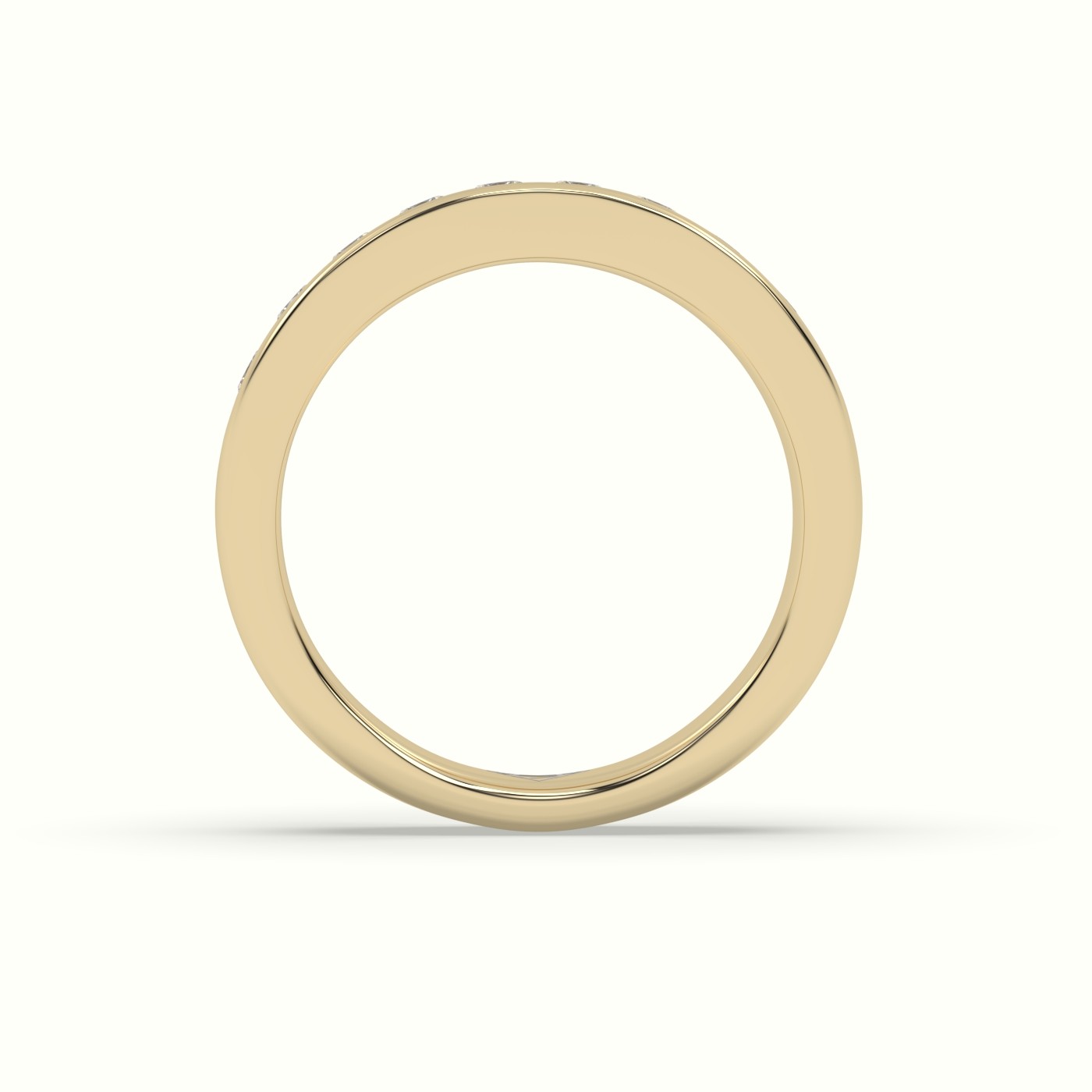 18k yellow gold stunning round cut diamond with channel setting wedding band Photos & images