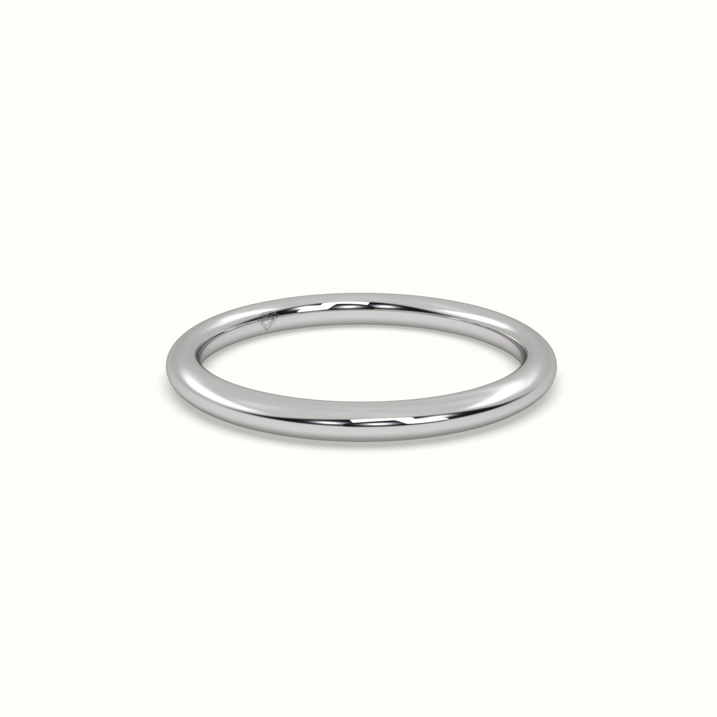 18k white gold  timeless thin court wedding band Photos & images