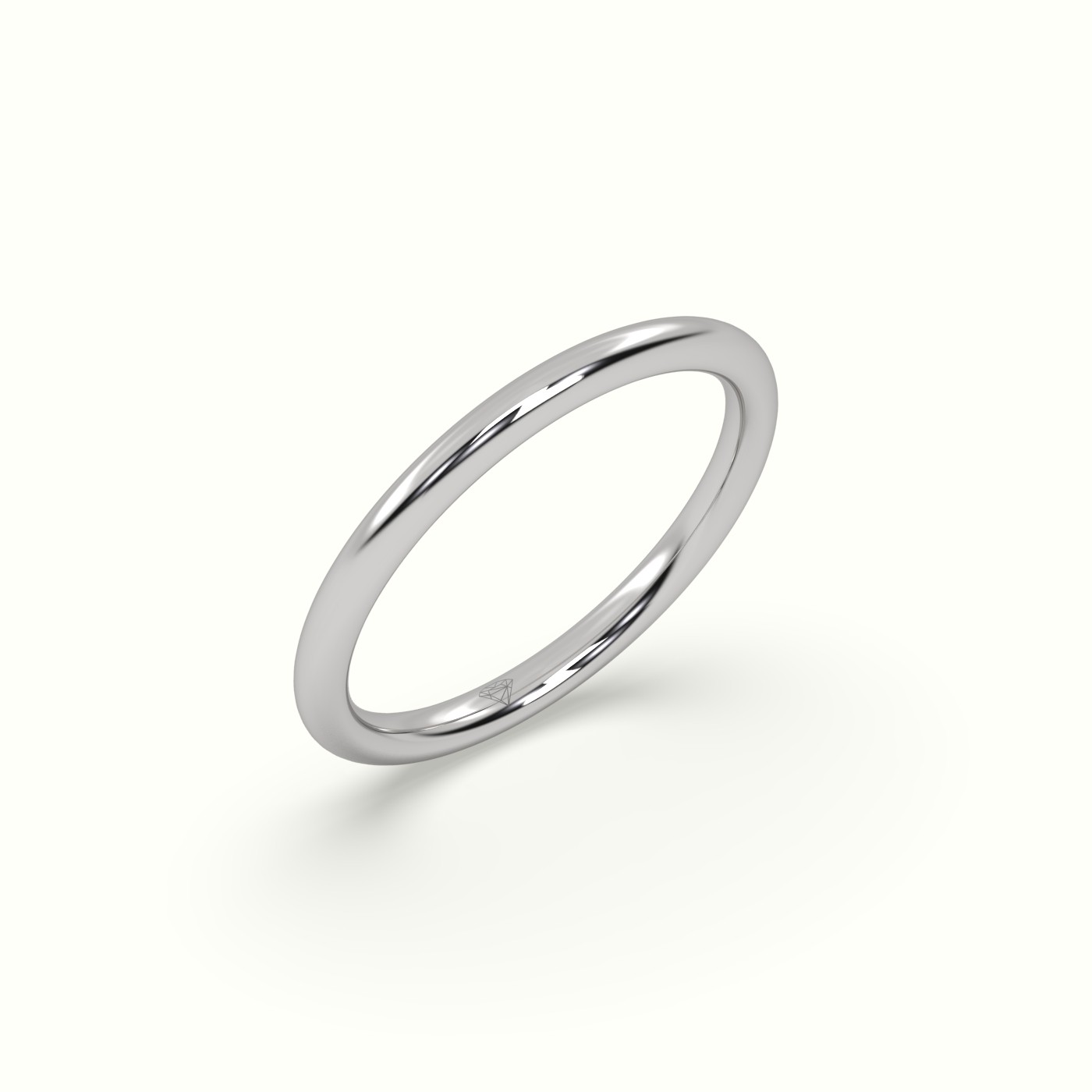 18k white gold  timeless thin court wedding band Photos & images