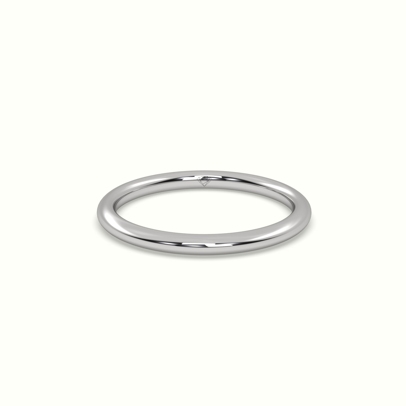 18k white gold  timeless thin court wedding band