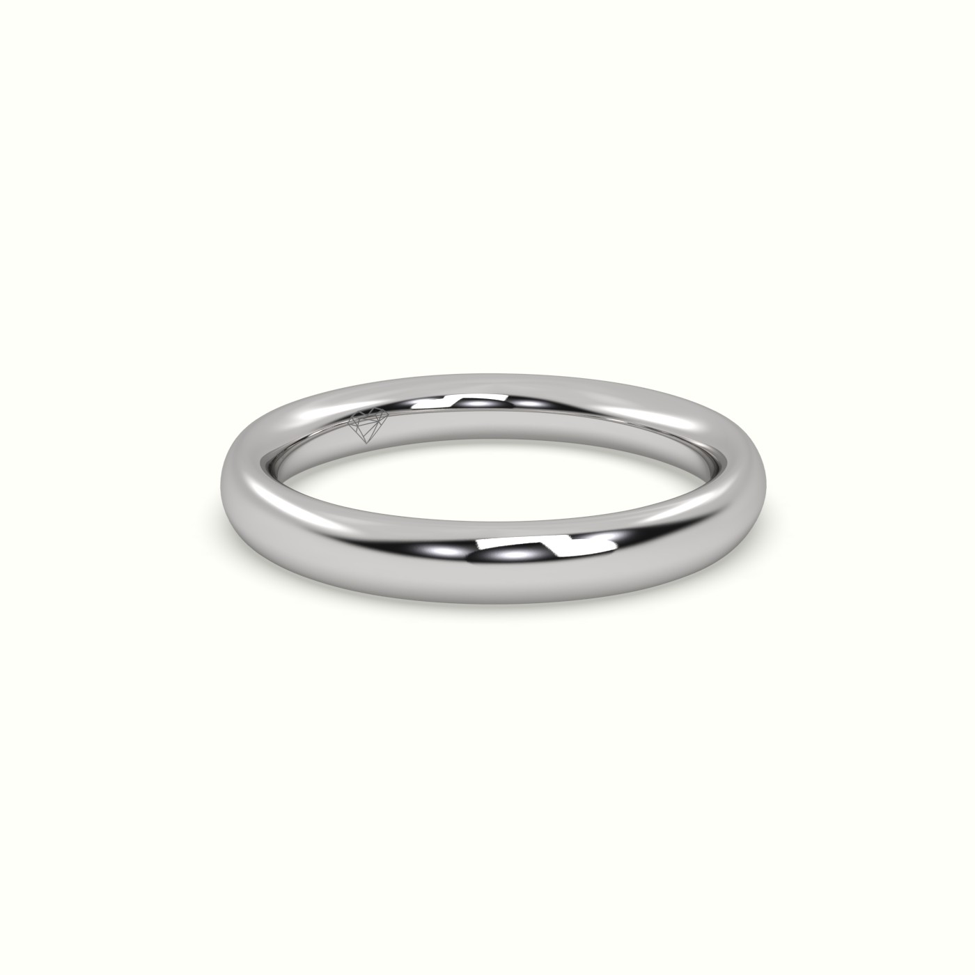 18k white gold timeless thick court wedding band Photos & images