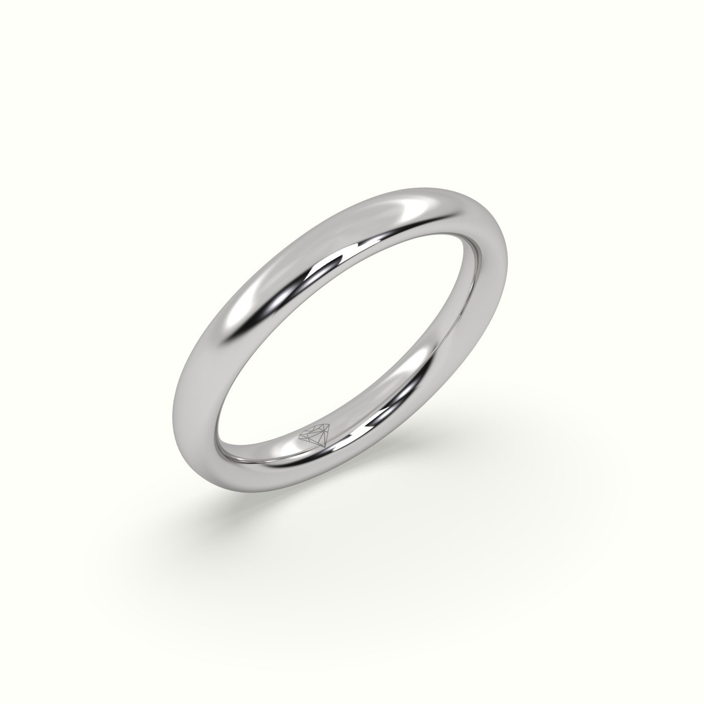 18k white gold timeless thick court wedding band Photos & images