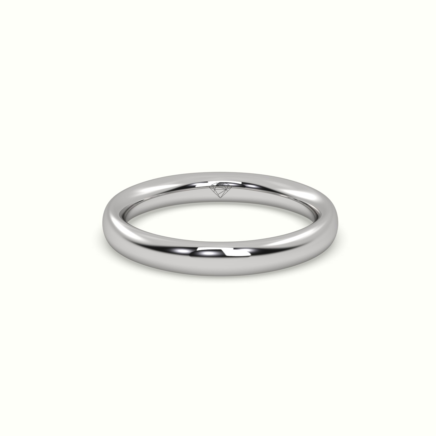 18k white gold timeless thick court wedding band