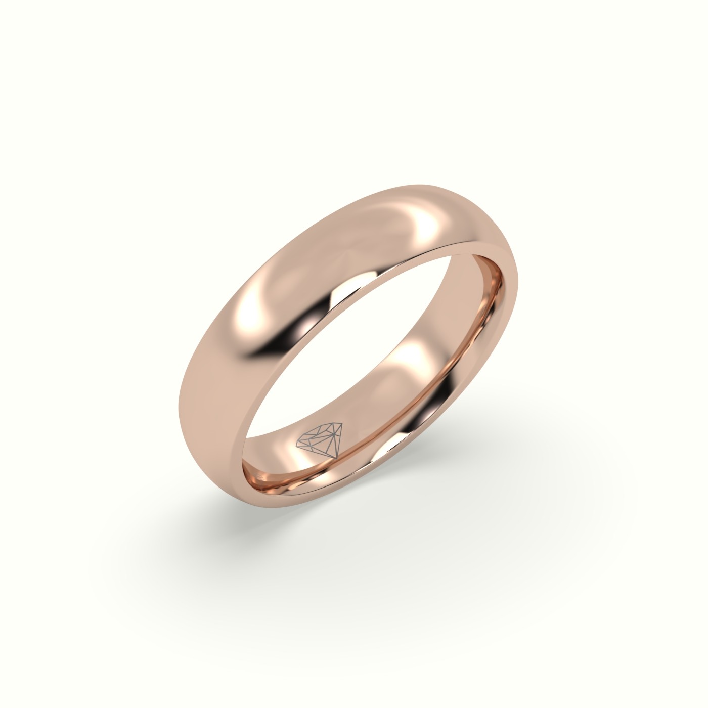 18k rose gold traditional wedding band Photos & images