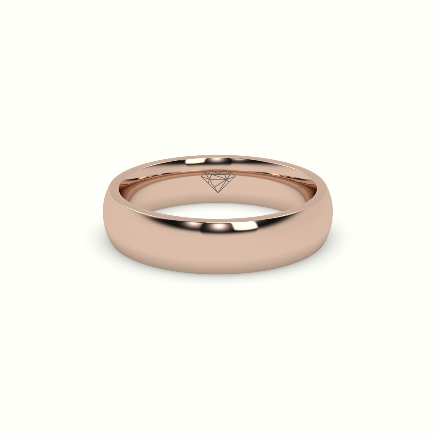 18k rose gold traditional wedding band