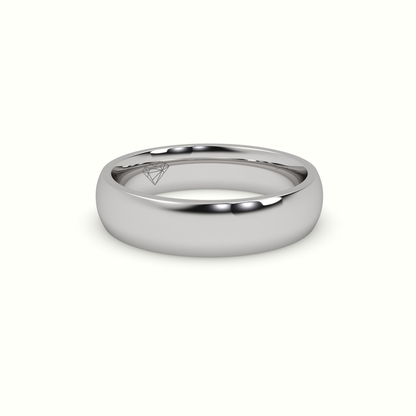 18k white gold traditional wedding band Photos & images
