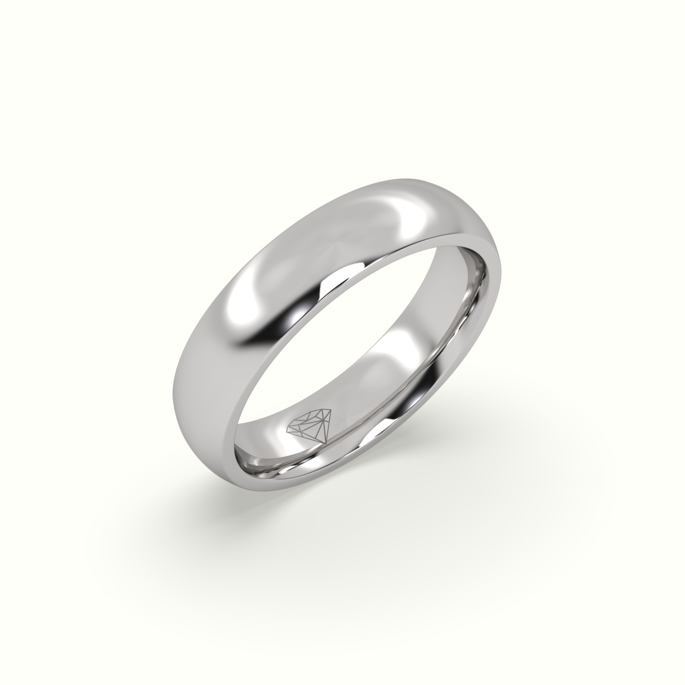 18k white gold traditional wedding band Photos & images