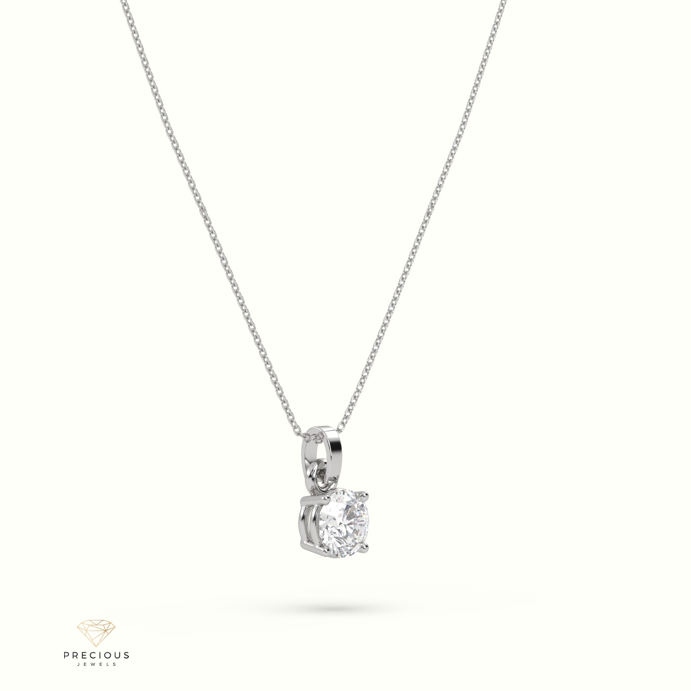 18k white gold certified diamond solitair pendant 0.30 ct to 1.50 ct si1 quality g color round 4 prongs Photos & images