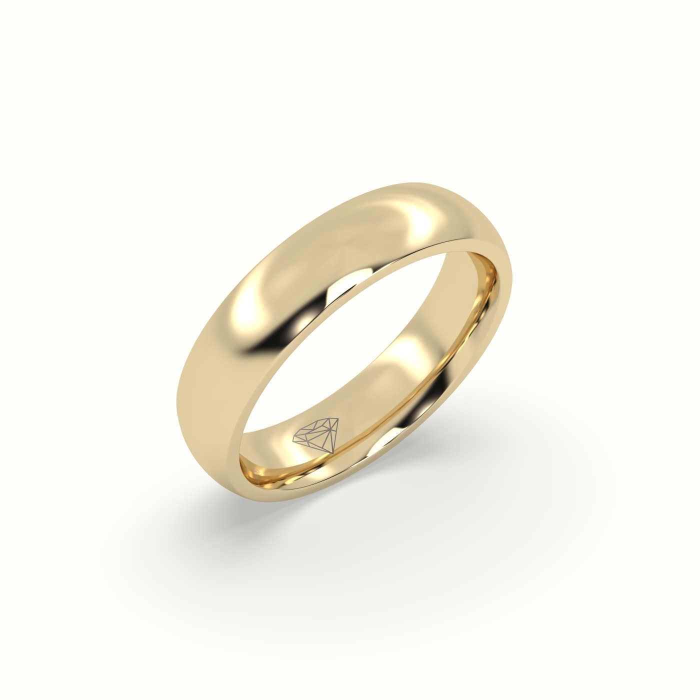 18k yellow gold traditional wedding band Photos & images