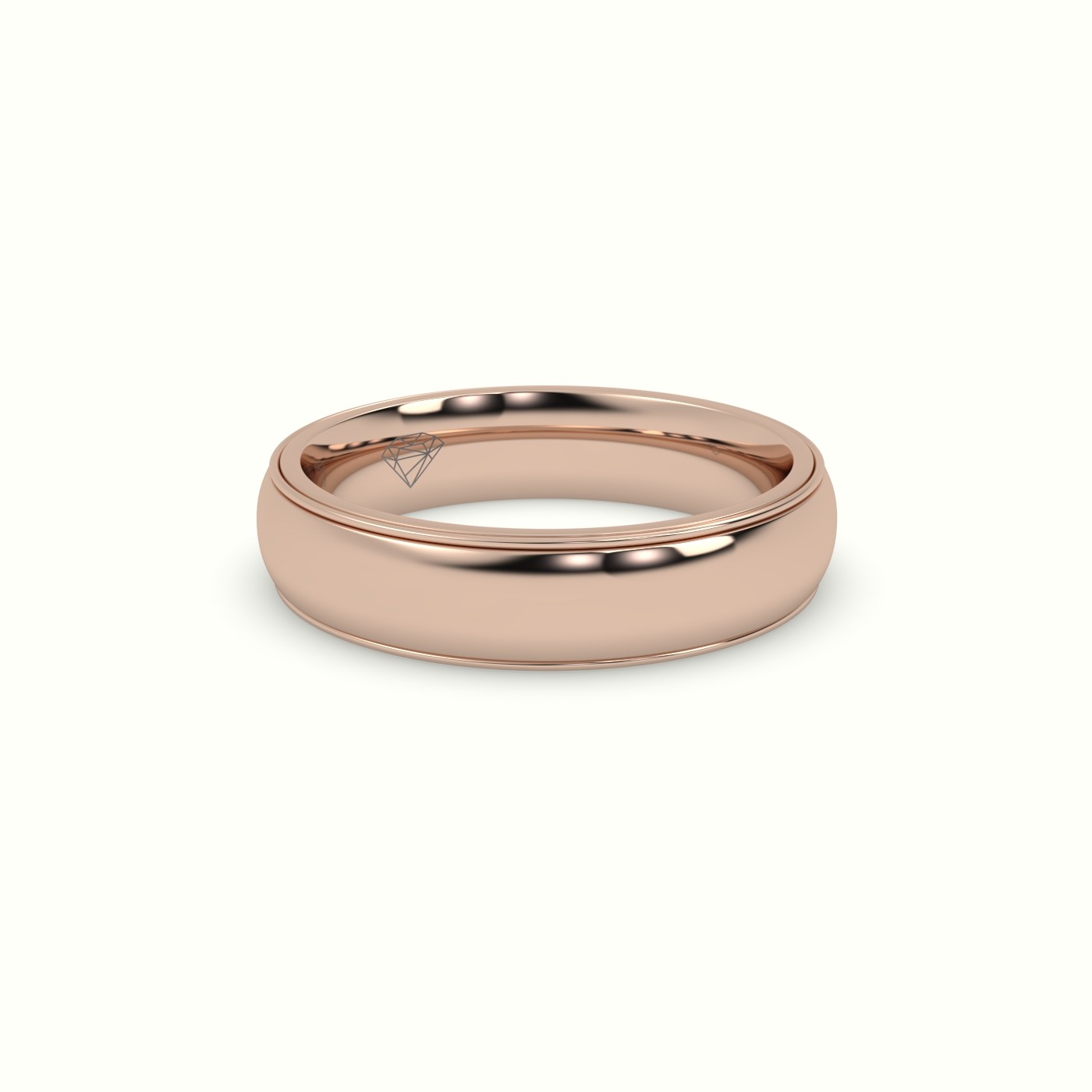 18k rose gold traditional comfort fit wedding band Photos & images