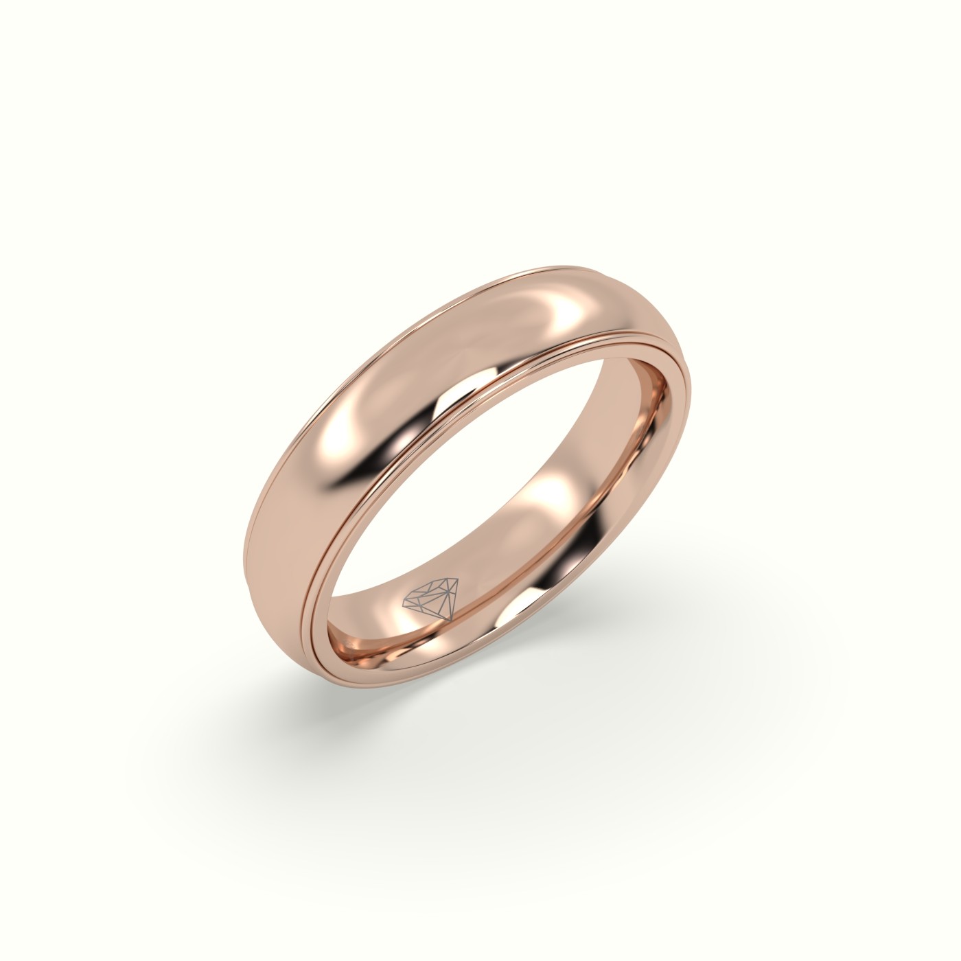 18k rose gold traditional comfort fit wedding band Photos & images